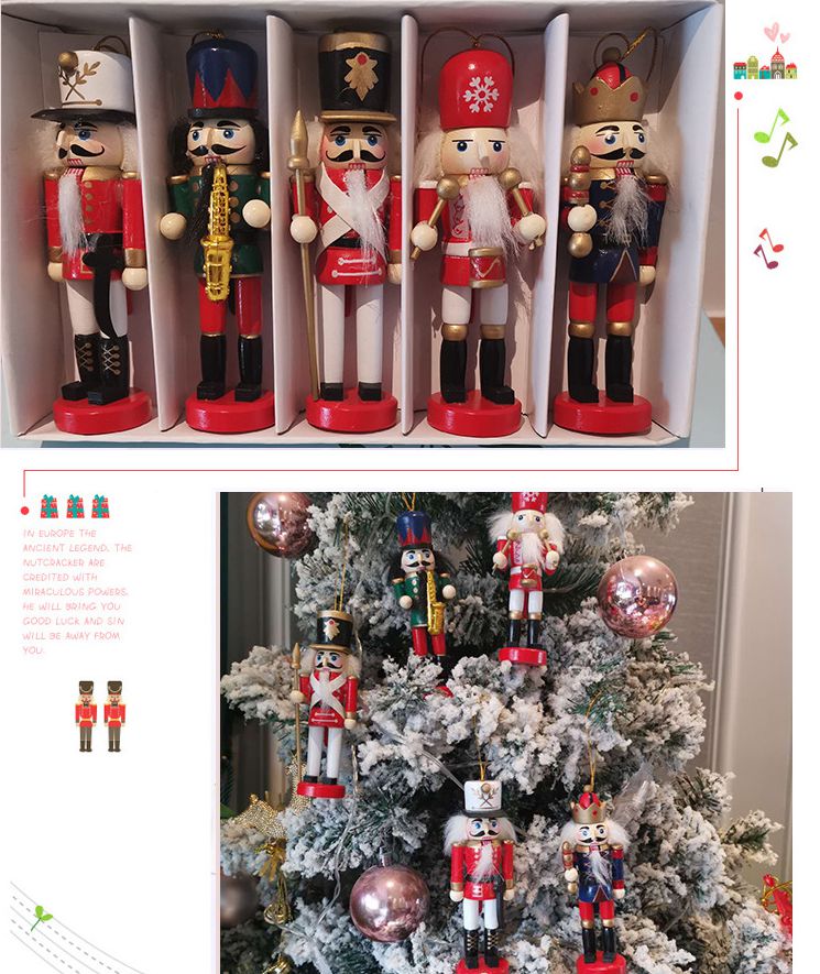 Nutcracker Figurine - 5/6 adet mutlu noel süslemeleri çocuklar
