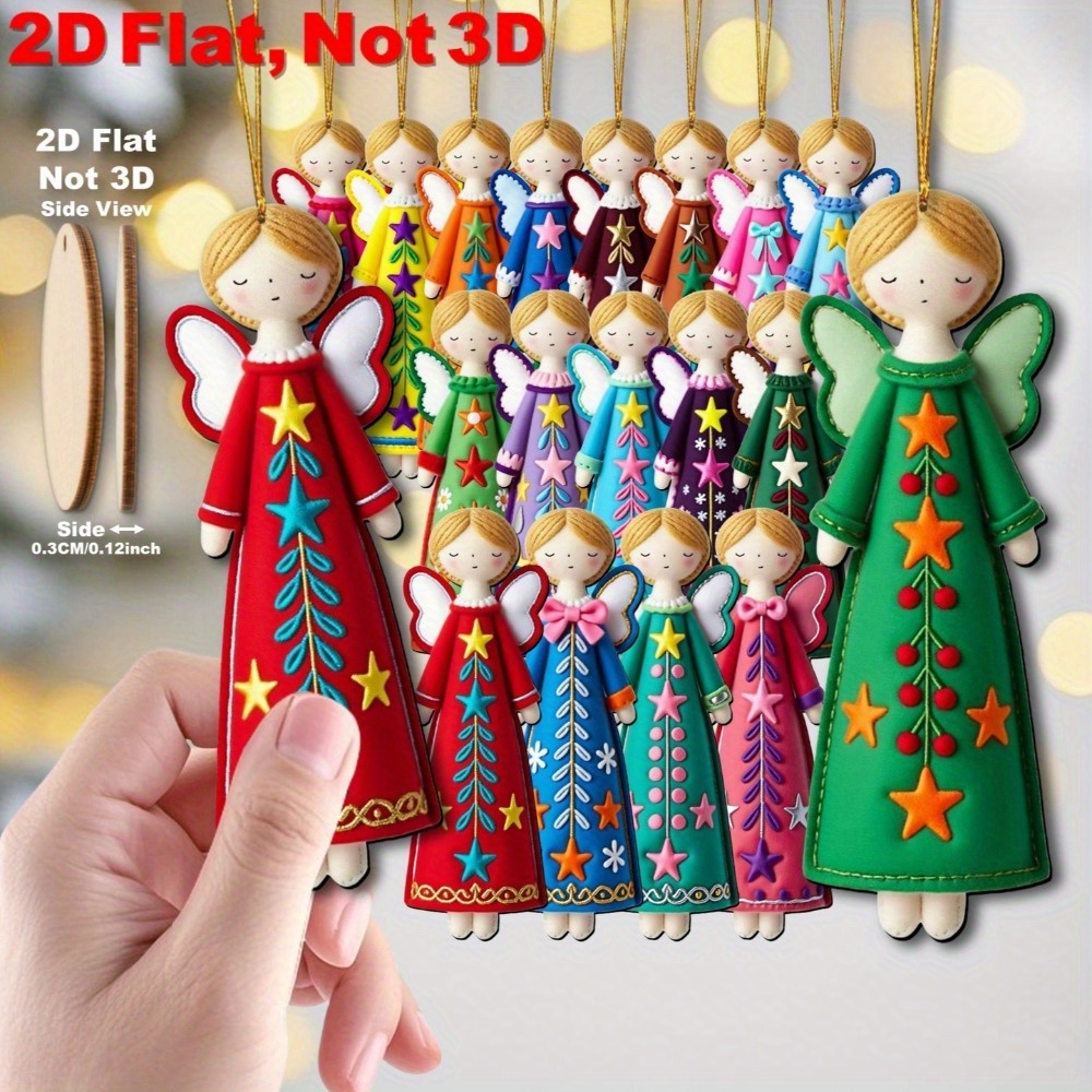 Star Tree Topper - 16 Parça Renkli Melek Süsleri -