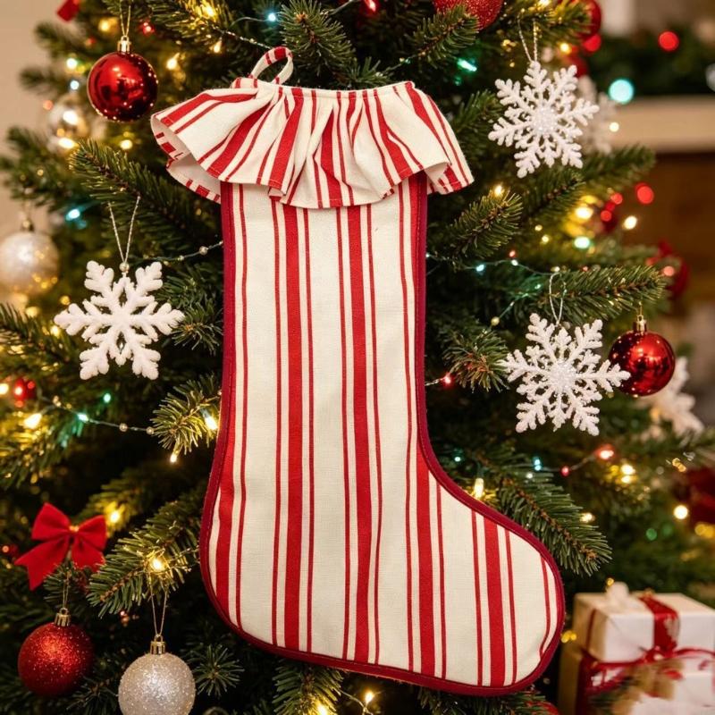 Noel Çorap Çuval Bezi Dokulu Ü - Christmas Stocking Hanging incelemesi ve fiyatı